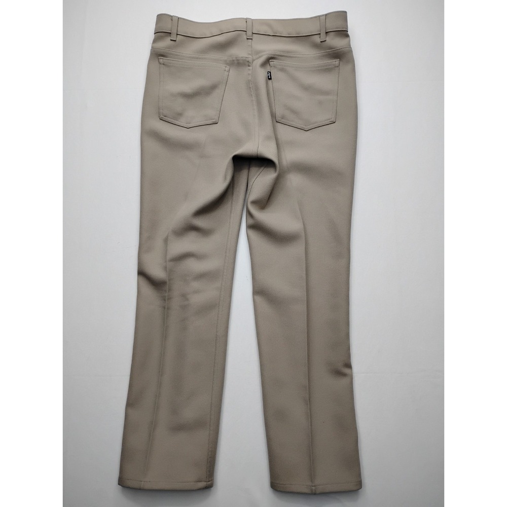 Levis Pants Mens 38x30 Tan Bootcut Polyester Dress Flat Front - Picture 2 of 11